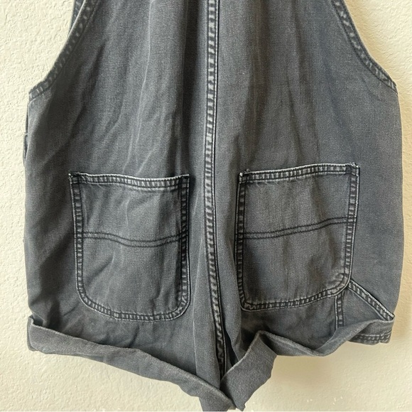 Free People We The Free Ziggy Denim Jean Bib Shortalls Black Gray Wash XS - Picture 14 of 16